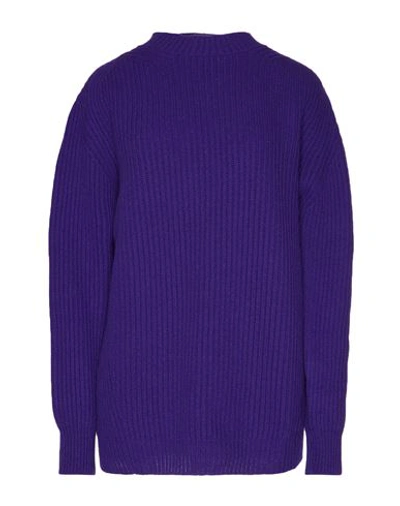 The Andamane Woman Sweater Dark Purple Size L Virgin Wool, Cashmere In Purple