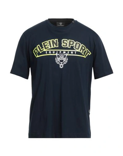 Plein Sport Man T-shirt Midnight Blue Size L Cotton In Blue