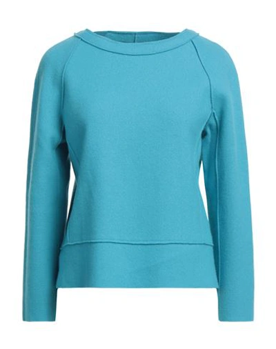 Shop Niū Woman Sweater Azure Size L Virgin Wool, Polyamide In Blue