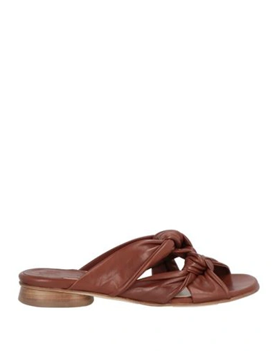 Shop Ixos Woman Sandals Brown Size 7.5 Soft Leather