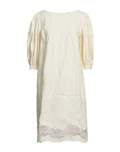Shop Alberta Ferretti Woman Midi Dress Light Yellow Size 8 Cotton