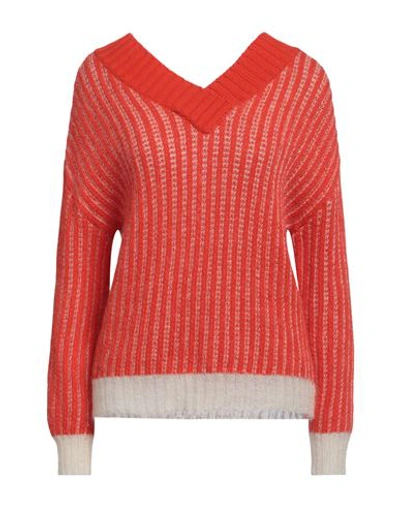 Shop Tela Woman Sweater Tomato Red Size M Wool, Acrylic, Mohair Wool, Polyamide