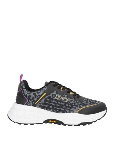 Liu •jo Woman Sneakers Black Size 11 Textile Fibers In Black
