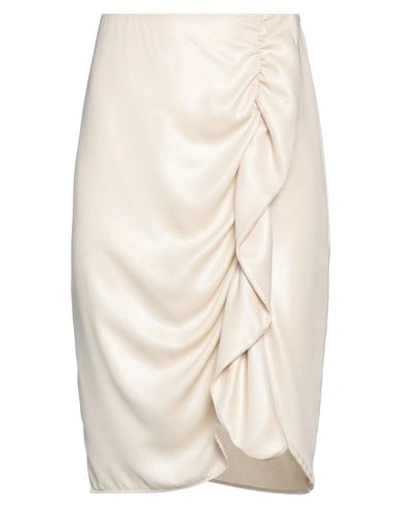 Shop Rebel Queen Woman Midi Skirt Beige Size S Polyester