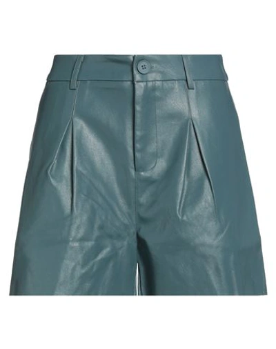 Shop Lili Sidonio By Molly Bracken Woman Shorts & Bermuda Shorts Deep Jade Size Xs Polyester, Polyurethan In Green