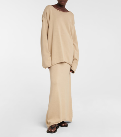 Shop The Row Calas Oversized Cotton Sweater In Beige