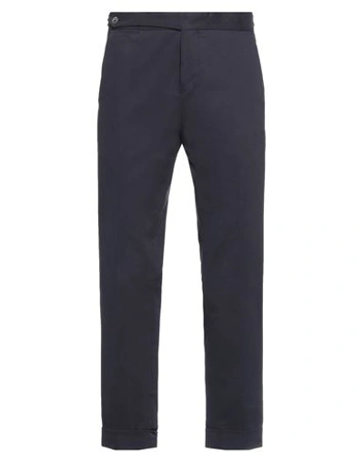Shop Eredi Del Duca Man Pants Navy Blue Size 30 Cotton, Elastane
