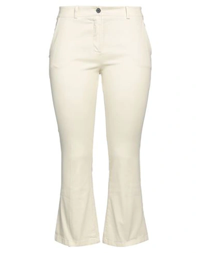 Shop Another Label Woman Pants Cream Size 12 Cotton, Elastane In White