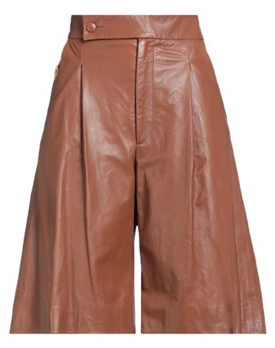 Shop Nynne Woman Pants Tan Size 4 Soft Leather In Brown