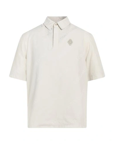 Shop A-cold-wall* Man Polo Shirt Ivory Size 36 Polyamide In White