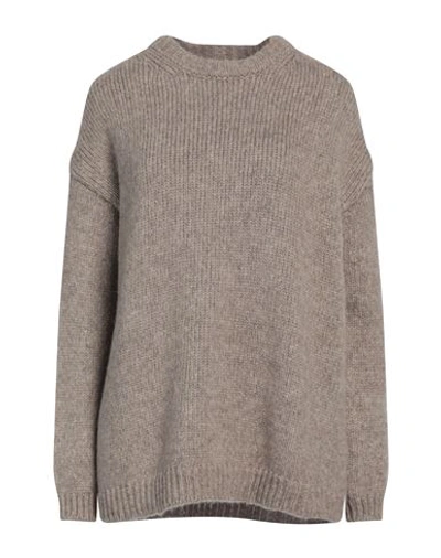 Shop Aragona Woman Sweater Khaki Size 8 Alpaca Wool, Wool, Polyamide In Beige