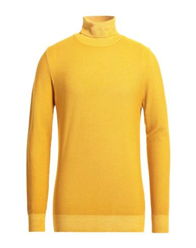 Shop Jeordie's Man Turtleneck Ocher Size Xl Merino Wool In Yellow