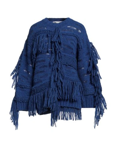 Shop Stella Mccartney Woman Sweater Blue Size 6-8 Alpaca Wool, Wool, Polyamide