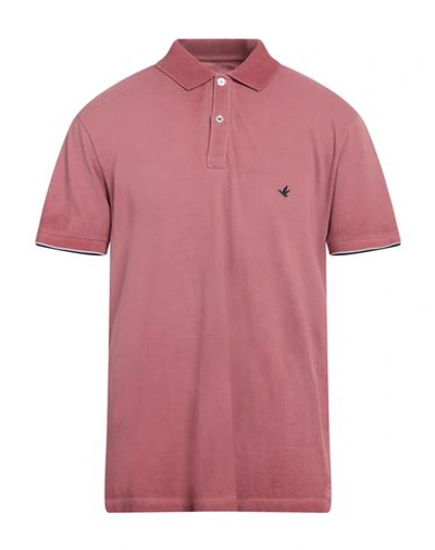 Shop Brooksfield Man Polo Shirt Pastel Pink Size 44 Cotton