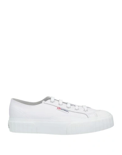 Shop Superga Woman Sneakers White Size 10.5 Leather