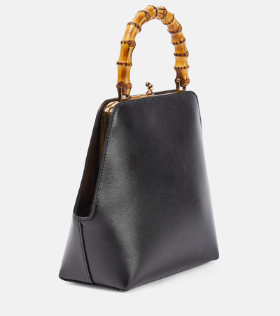 Shop Jil Sander Goji Small Leather Tote Bag In Black