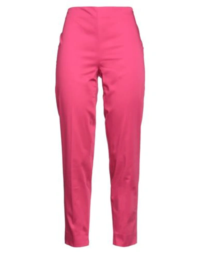 Shop Clips More Woman Pants Fuchsia Size 4 Cotton, Elastane In Pink