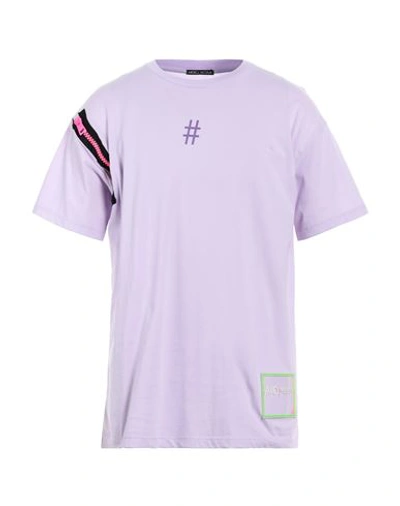 Shop Alessandro Dell'acqua Man T-shirt Lilac Size S Cotton In Purple