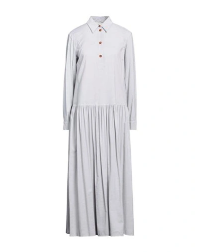 Shop Alysi Woman Maxi Dress Light Grey Size 4 Viscose, Cotton, Wool