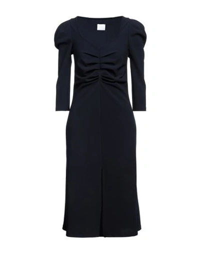 Shop Merci .., Woman Midi Dress Navy Blue Size 4 Polyester, Elastane