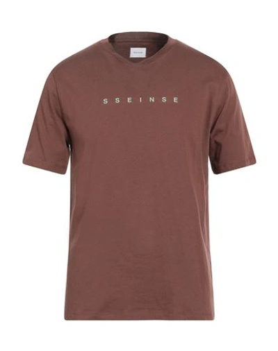 Shop Sseinse Man T-shirt Brown Size Xxl Cotton