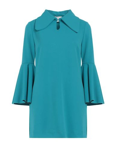 Shop Dixie Woman Mini Dress Azure Size S Polyester, Elastane In Blue