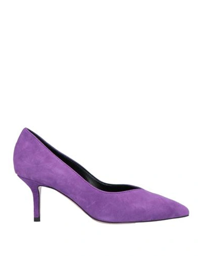 Shop Liu •jo Woman Pumps Purple Size 6 Soft Leather