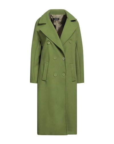 Vanessa Scott Woman Coat Military Green Size S Polyester, Viscose, Elastic Fibres In Green