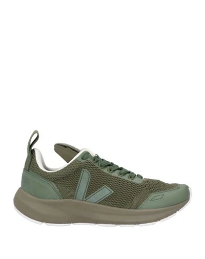 Shop Veja Woman Sneakers Military Green Size 5 Textile Fibers