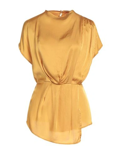 Shop Même Road Woman Top Ocher Size 6 Rayon, Viscose In Yellow