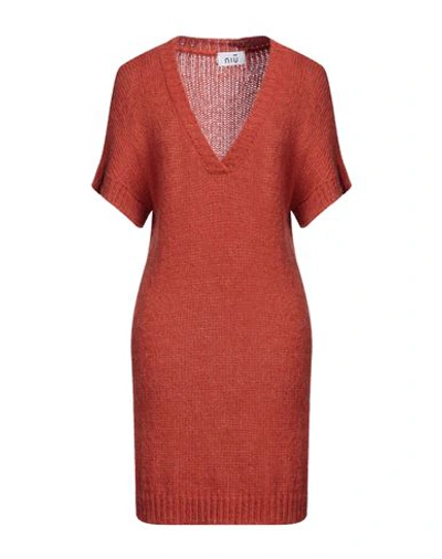 Shop Niū Woman Sweater Rust Size L Acrylic, Polyamide, Alpaca Wool, Viscose, Polyester In Red