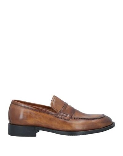 Shop Campanile Man Loafers Tan Size 6.5 Calfskin In Brown