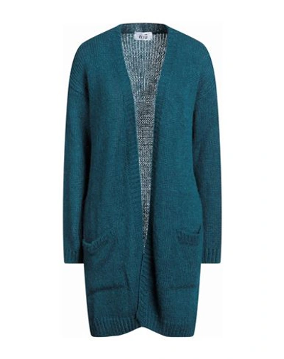 Niū Woman Cardigan Deep Teal Size S Acrylic, Polyamide, Alpaca Wool, Viscose, Polyester In Green