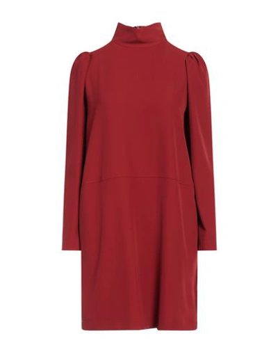Shop 8pm Woman Mini Dress Brick Red Size S Polyester, Elastane
