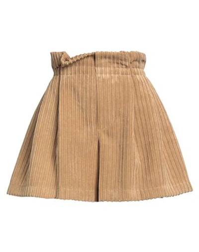 Shop Jijil Woman Shorts & Bermuda Shorts Camel Size 8 Polyester, Polyamide In Beige