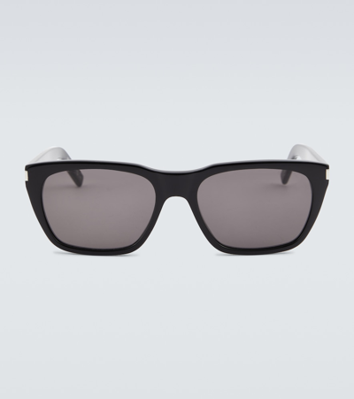 Shop Saint Laurent Betty Rectangular Sunglasses In Black