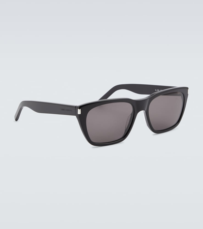 Shop Saint Laurent Betty Rectangular Sunglasses In Black