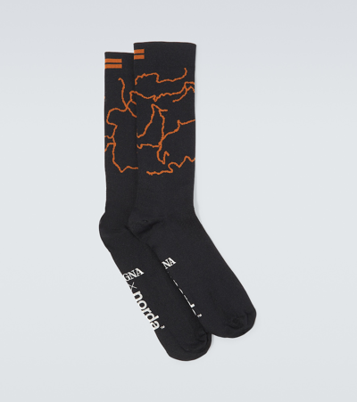 Shop Zegna X Norda Jacquard Socks In Black
