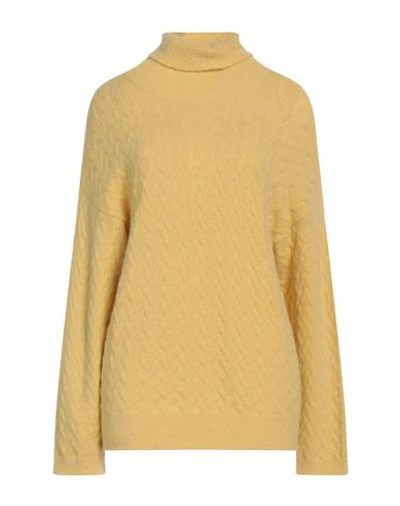 Attic And Barn Woman Turtleneck Yellow Size Xs Polyamide, Acrylic, Alpaca Wool, Wool, Elastane In Yellow