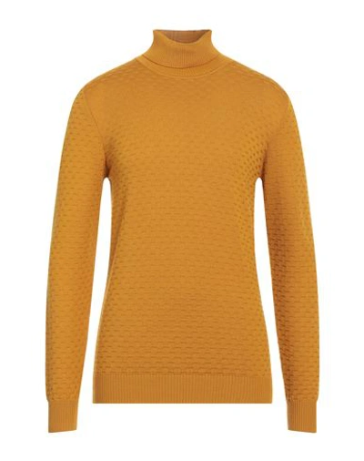 Shop Jeordie's Man Turtleneck Ocher Size L Wool, Acrylic In Yellow