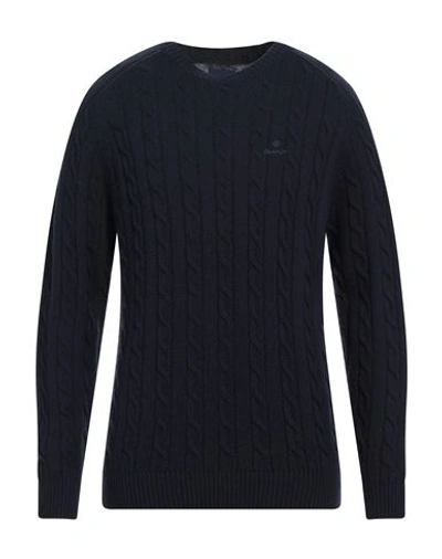 Shop Gant Man Sweater Midnight Blue Size Xl Wool