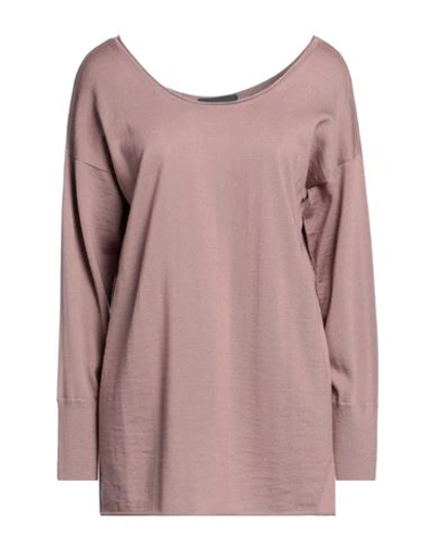 Shop Alpha Studio Woman Sweater Light Brown Size 4 Merino Wool In Beige