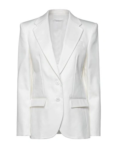 Shop Philosophy Di Lorenzo Serafini Woman Blazer White Size 6 Cotton, Elastane