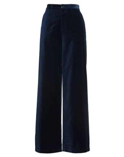 Dsquared2 Woman Pants Midnight Blue Size 8 Cotton, Metallic Fiber In Blue