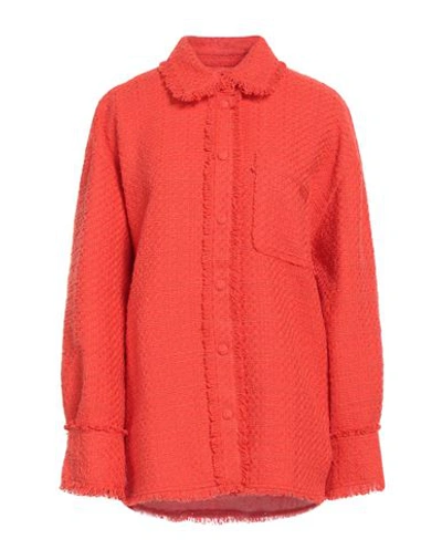 Shop Msgm Woman Shirt Orange Size 6 Cotton, Polyacrylic