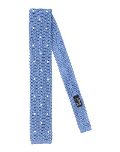 Shop Fiorio Man Ties & Bow Ties Pastel Blue Size - Silk