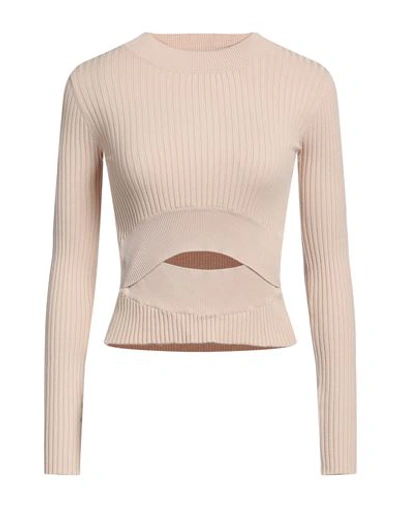Vicolo Woman Sweater Beige Size Onesize Viscose, Polyester In Beige