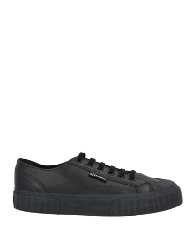 Superga Man Sneakers Black Size 13 Soft Leather In Black