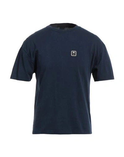 Palm Angels Man T-shirt Navy Size Xxs Cotton, Polyester, Pvc - Polyvinyl Chloride In Navy Blue