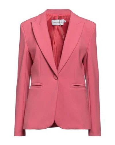 Simona Corsellini Woman Blazer Pink Size 6 Polyester, Viscose, Cotton, Elastane In Pink